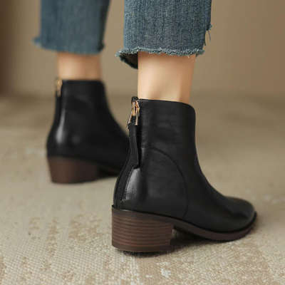 Clarisse™ | Bottes de Cheville Luxueuses à Talon Bas