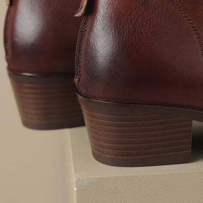 Clarisse™ | Bottes de Cheville Luxueuses à Talon Bas