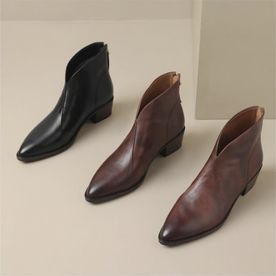 Clarisse™ | Bottes de Cheville Luxueuses à Talon Bas