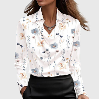 JULIA™ | Blouse avec un éclat luxueux et un col plissé