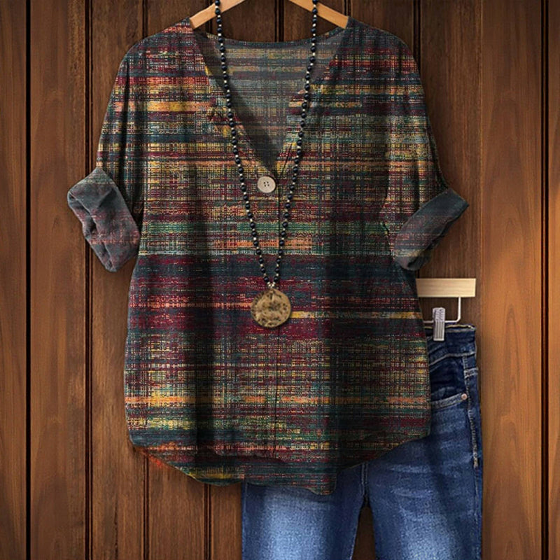 Andrea™ | Blouse élégante au look patchwork