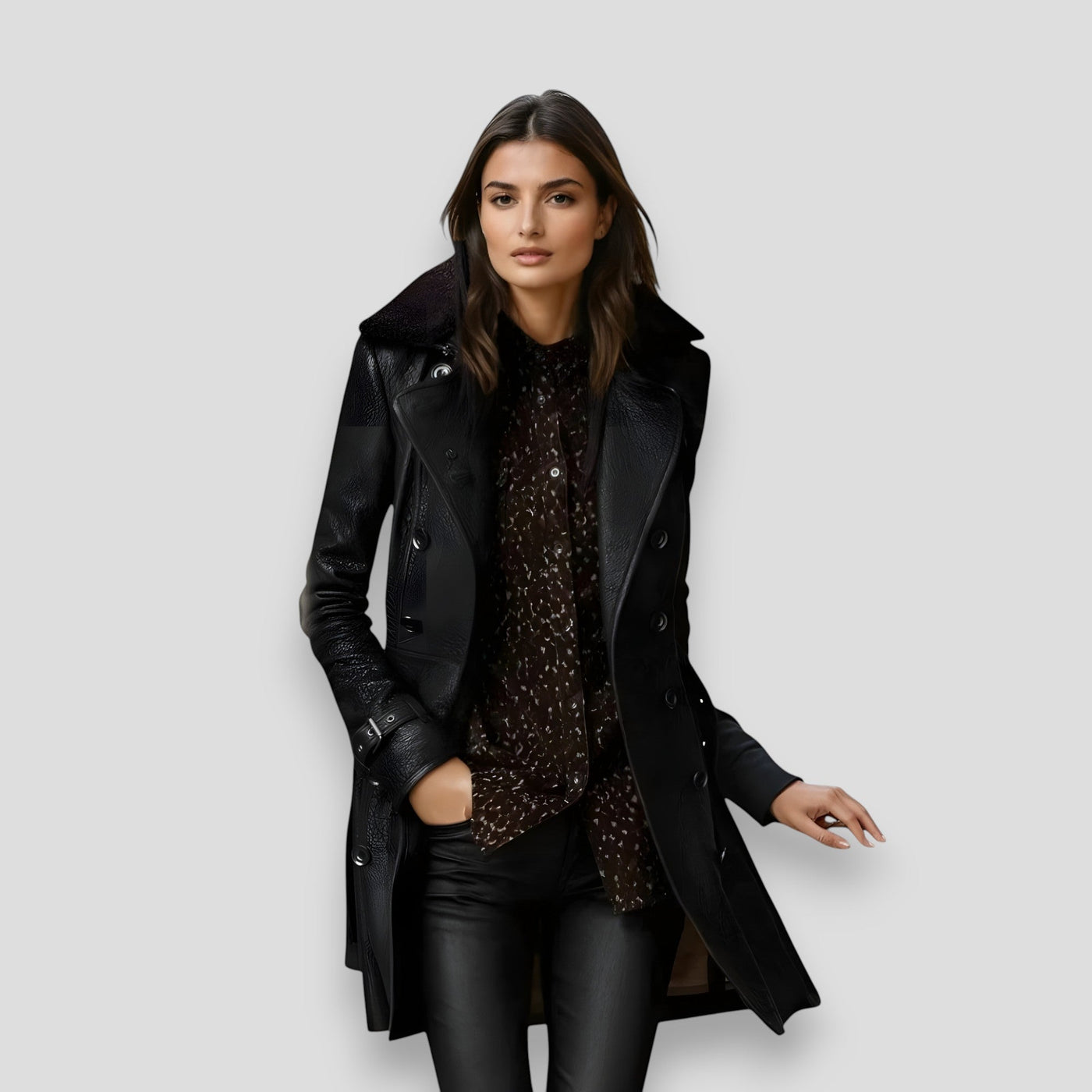 Birgit™ | Manteau élégant en cuir