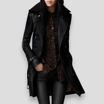 Birgit™ | Manteau élégant en cuir