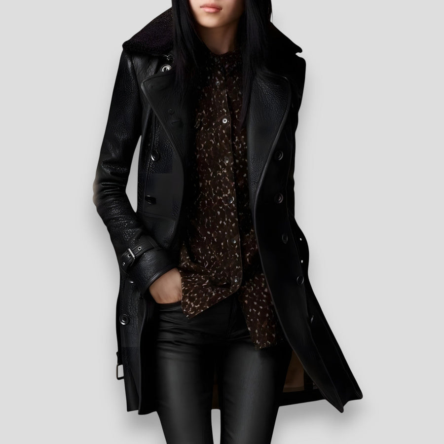 Birgit™ | Manteau élégant en cuir