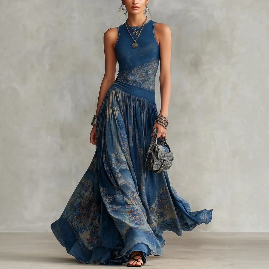 Silvia™ | Robe Longue Bohème à Imprimé Aztèque