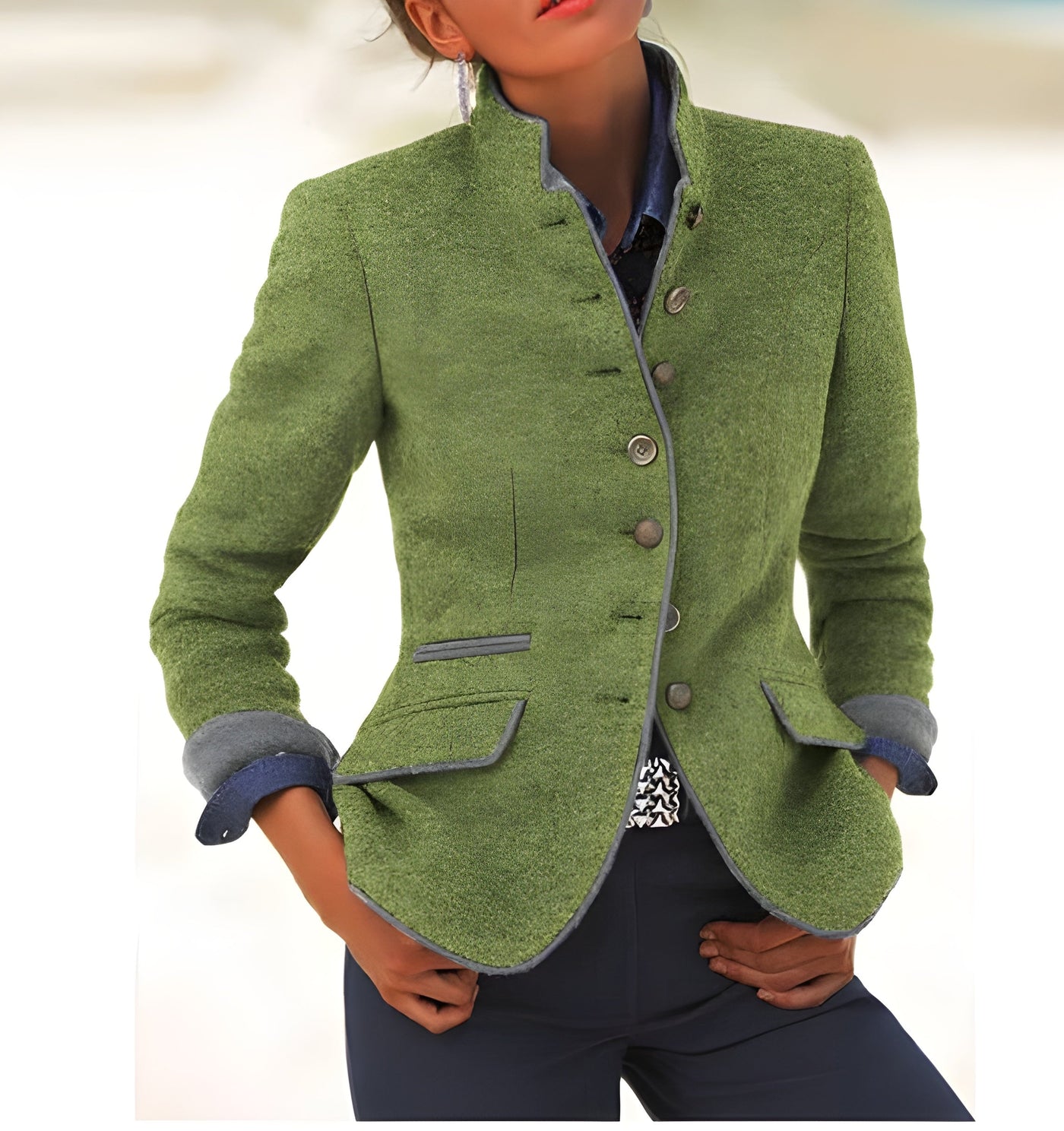 Amira™ | Cardigan élégant avec col haut
