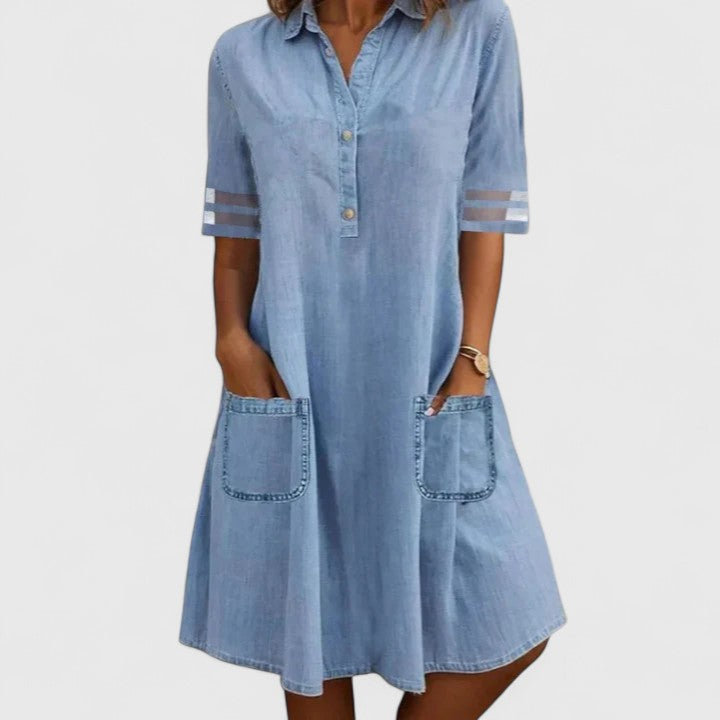 SERENA™ | Robe Chemise Denim
