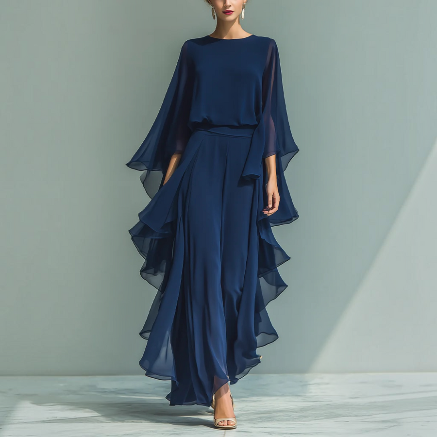 Aurora™ | Ensemble Élégant en Chiffon à Volants