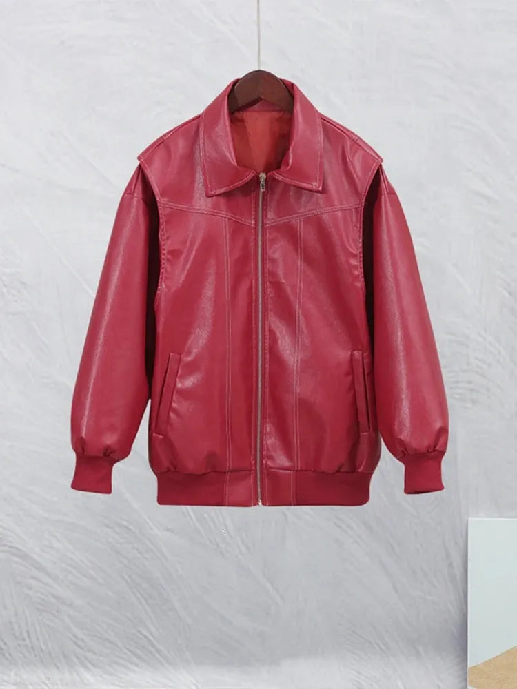 Rosa™ | Veste en cuir surdimensionnée